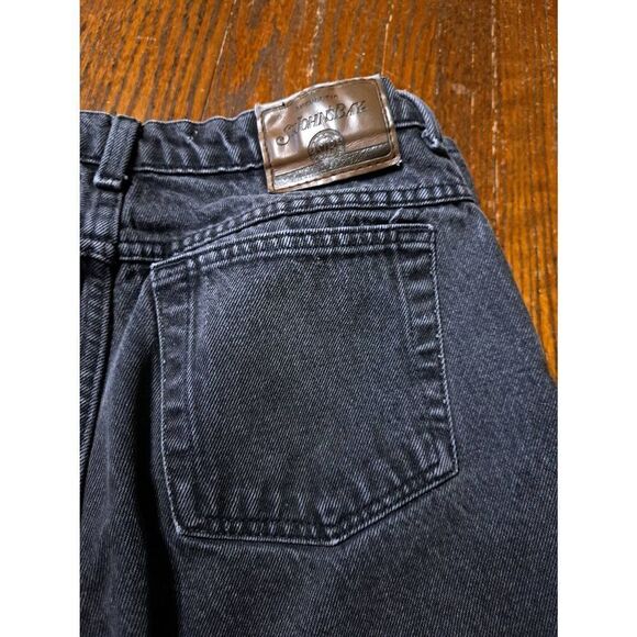 Size 10 St Johns Bay Black Relaxed Fit Cotton Denim Jeans w Pockets Belt Loops - Picture 5 of 5